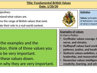 Fundamental British Values introduction lesson - KS3