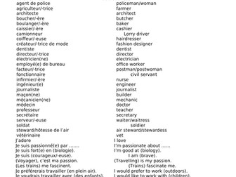 Homework booklet Module 7 Work- le monde du travail Edexcel