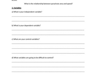 KS3 Science Parachute Practical - 7 Lessons, Lesson Plans, Worksheets