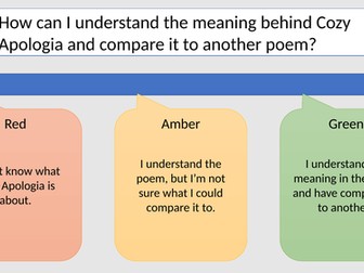 Cozy Apologia - Rita Dove (Eduqas Spec)