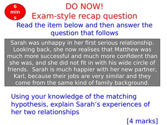 Relationships Lesson 5 - Factors affecting attraction - Filter theory