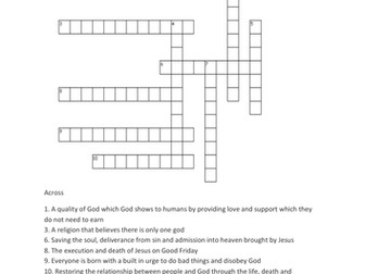RE AQA Spec A  Keyword puzzles (with answers)