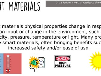 AQA A-Level Paper 1 3.1.2 Performance characteristics of materials - Smart & Modern Materials