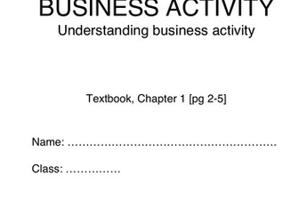 Understanding Business Activity Worksheet
