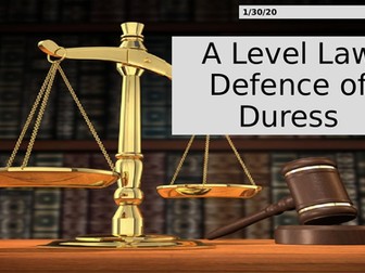 OCR A Level Law defence of Duress ppt