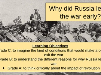 KS3 WW1 Why did Russia leave the war?