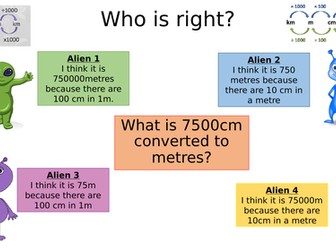Concept cartoons - converting measure length (metric)