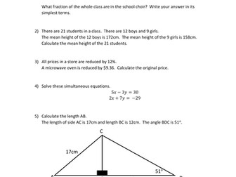 iGCSE Revision Questions