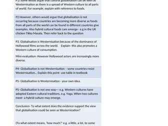 structure strip essay plan - globalisation as Westernization (igcse sociology)