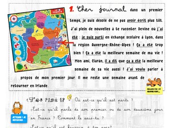 Journal intime : Echange scolaire : passé composé