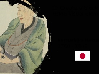 Create a Block Print in the style of Hokusai