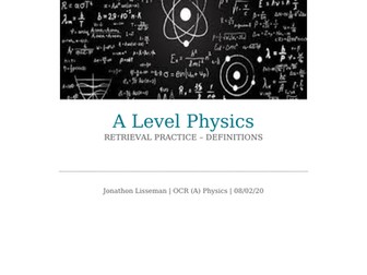 Retrieval Practice  Booklet - A Level Physics Definitions - Part 1