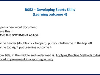Cambridge National Sport Studies - R052 LO4