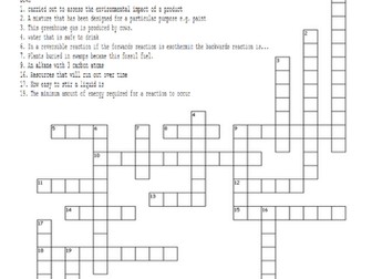 AQA Trilogy Chemistry Paper 2 Revision Crossword (with answers)