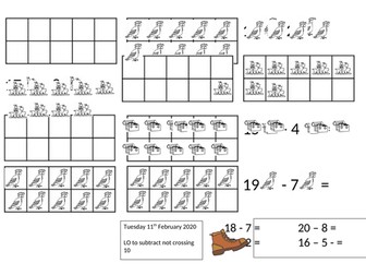 Year 1 subtraction not crossing 10 Pirate