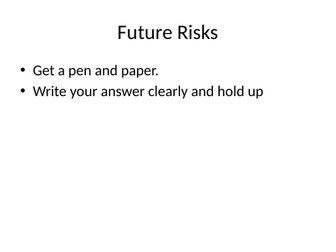 Health and Social Care Future Risks Starter/Plenary