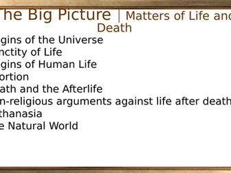 Edexcel GCSE (9-1) Religious Studies Spec B - Matters of Life and Death. Section 4.