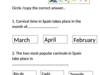 El Carnaval - Quiz