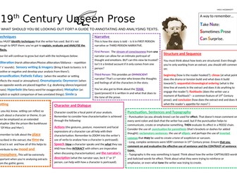 Revision Resource - Unseen 19th Century Prose CCEA ENGLISH LITERATURE GCSE UNIT 1