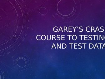 testing and test data