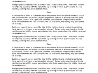 Victorian Class System