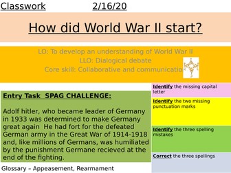 Causes of WWII World War Two