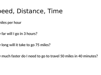 Speed distance time lesson(s)