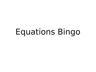 Solving Equations Bingo