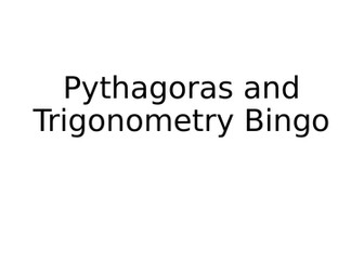 Pythagoras Trigonometry Bingo