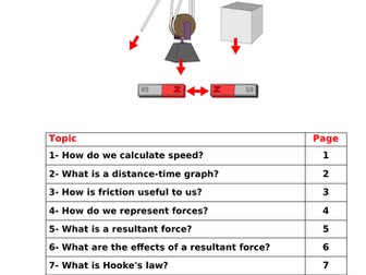 KS3 Forces and Motion unit topic revision booklet