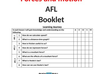 KS3 Forces and Motion AFL booklet with mark scheme