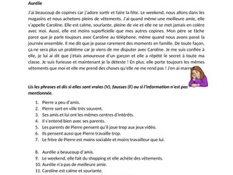 Reading comprehension relationships with others