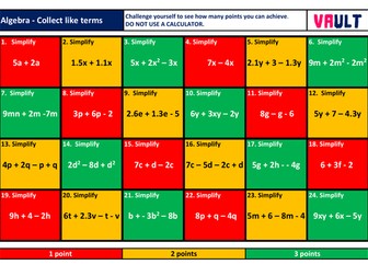 Algebra Revision Mats Bundle
