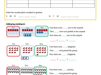 add numbers to 20 by counting on