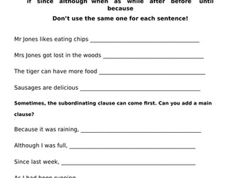 Complex Sentence Add Subordinate Clause to Main Clause, I SAW A WABUB