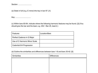 Haydn Movement 3 Exam Question & Mark Scheme