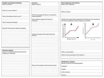 AQA GCSE Science Revision Mats