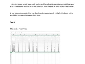 Excel Football Manager part 2