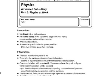 Edexcel Alevel Physics Unit 2 January 2019- Solved Question Paper