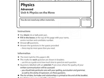 Edexcel Alevel Physics Unit 4 January 2019- Solved Question Paper