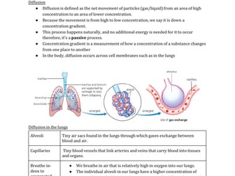 AQA diffusion and osmosis detailed notes