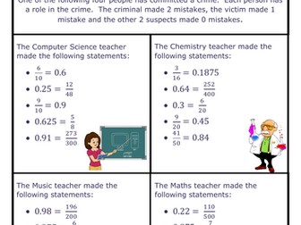Whodunnit‽ - Fractions, Decimals and Percentages