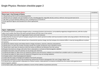 GCSE (Edexcel) Single Science Physics Revision Checklist: Paper 2