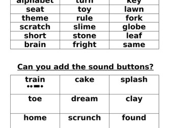 Phase 4 and 5 sound button revision sheets