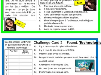 French GCSE Revision Challenge Cards F/H