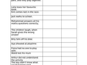 Emotion scenarios and understanding