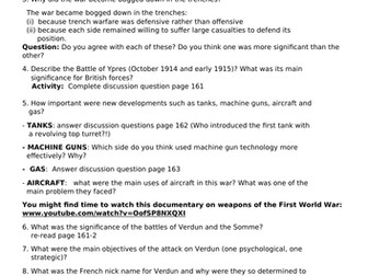 KS4 Why was there stalemate on the Western Front