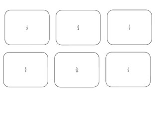 Equivalent Fractions Matching Cards