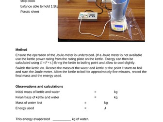 Practical: Experiment to find the Latent Heat of Vaporization of Water