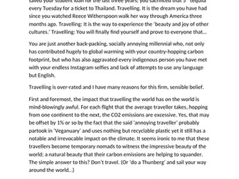 GCSE English Lang Top marks article: travelling